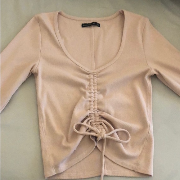 Abercrombie & Fitch light pink long sleeve croptop - Picture 1 of 1